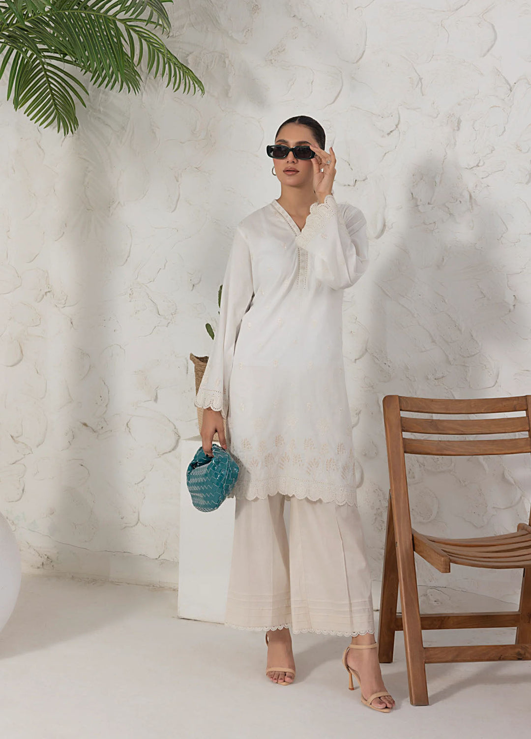 White On White by Lakhany Pret Embroidered Cambric Shirt LG-IZ-0312