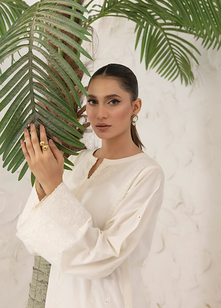 White On White by Lakhany Pret Embroidered Cambric Shirt LG-UB-0128
