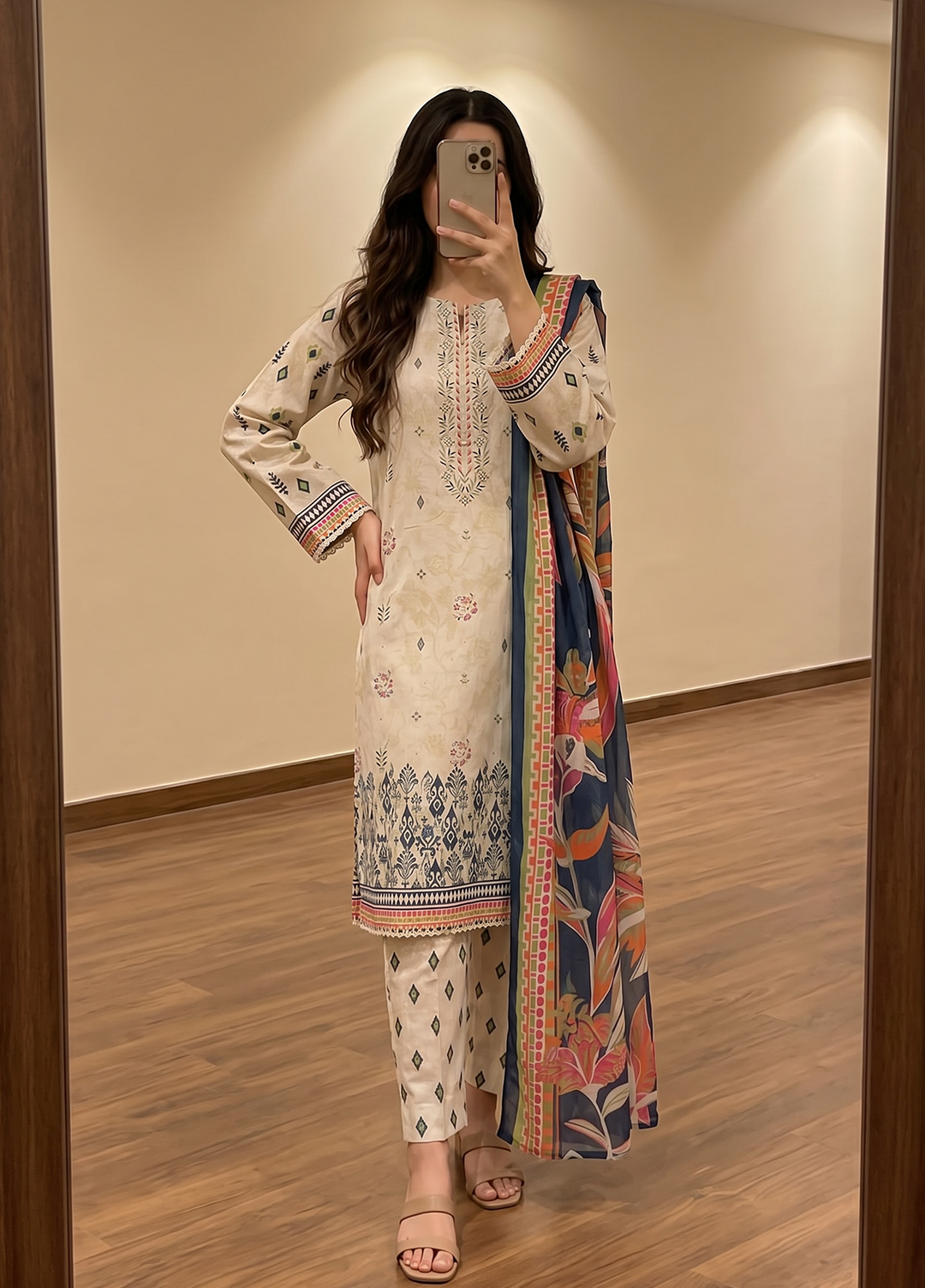 Elegant by HZ Textiles Unstitched Embroidered Lawn 3 Piece Suit EC-1057 Festive Collection