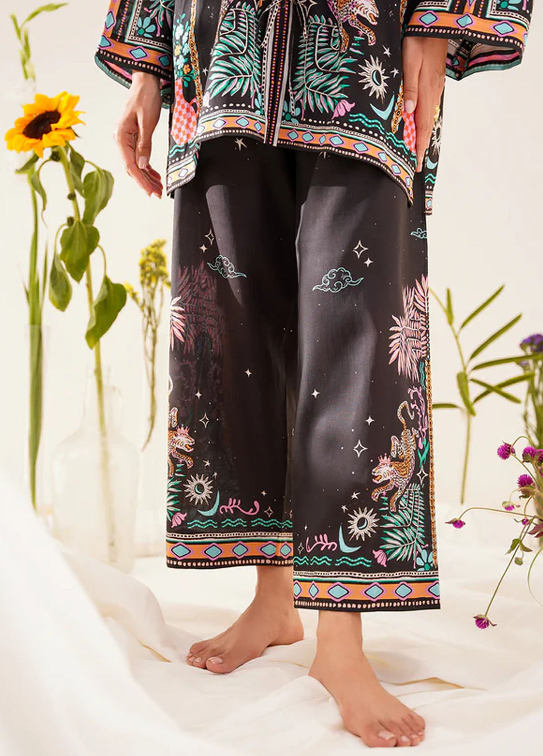 Wild Flower by Sahar Pret Printed Cambric 2 Piece Suit Celestia Noir