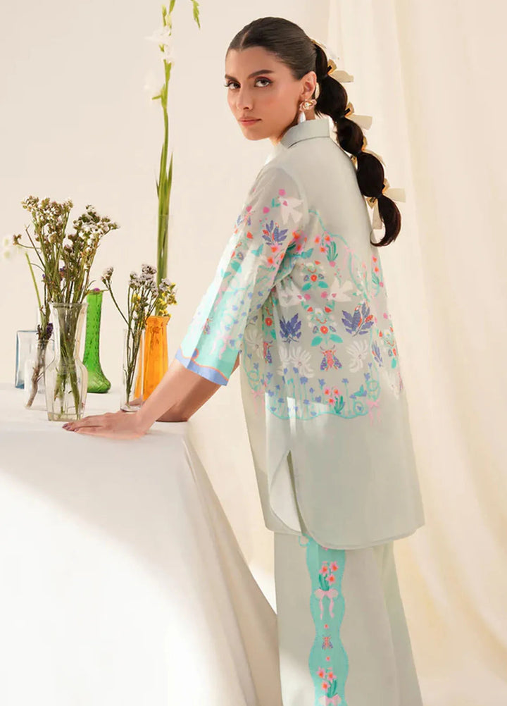 Wild Flower by Sahar Pret Printed Cambric 2 Piece Suit Dove's Whisper