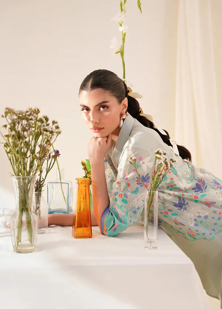 Wild Flower by Sahar Pret Printed Cambric 2 Piece Suit Dove's Whisper