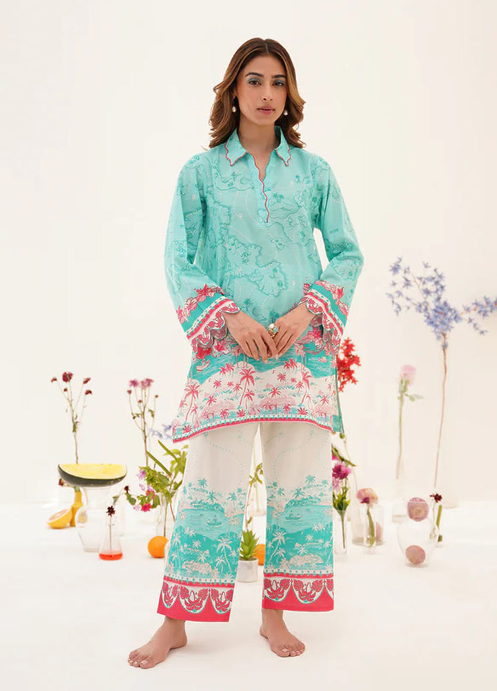 Wild Flower by Sahar Pret Printed Cambric 2 Piece Suit Island drift