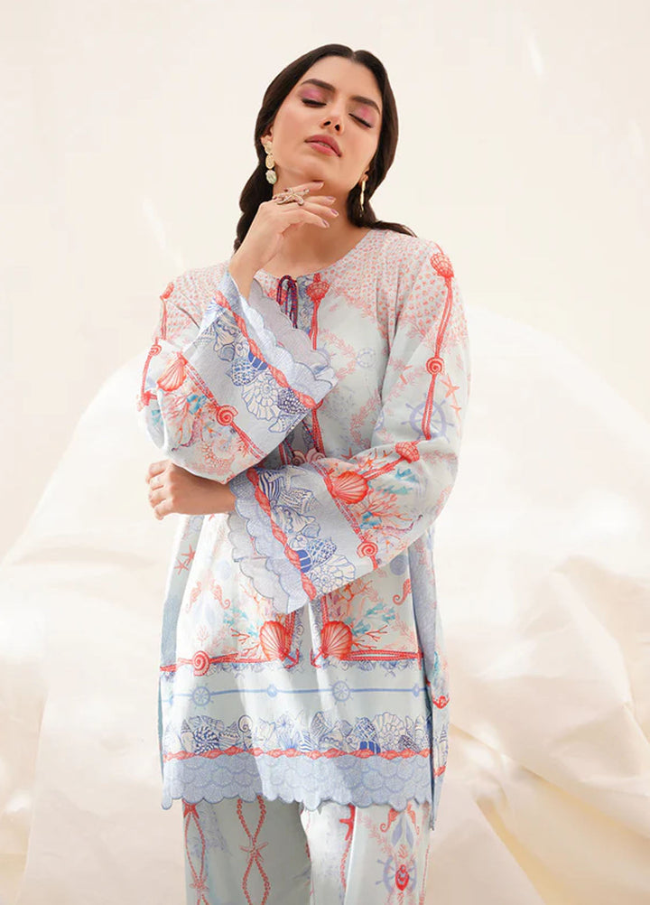 Wild Flower by Sahar Pret Printed Cambric 2 Piece Suit Nautical bliss