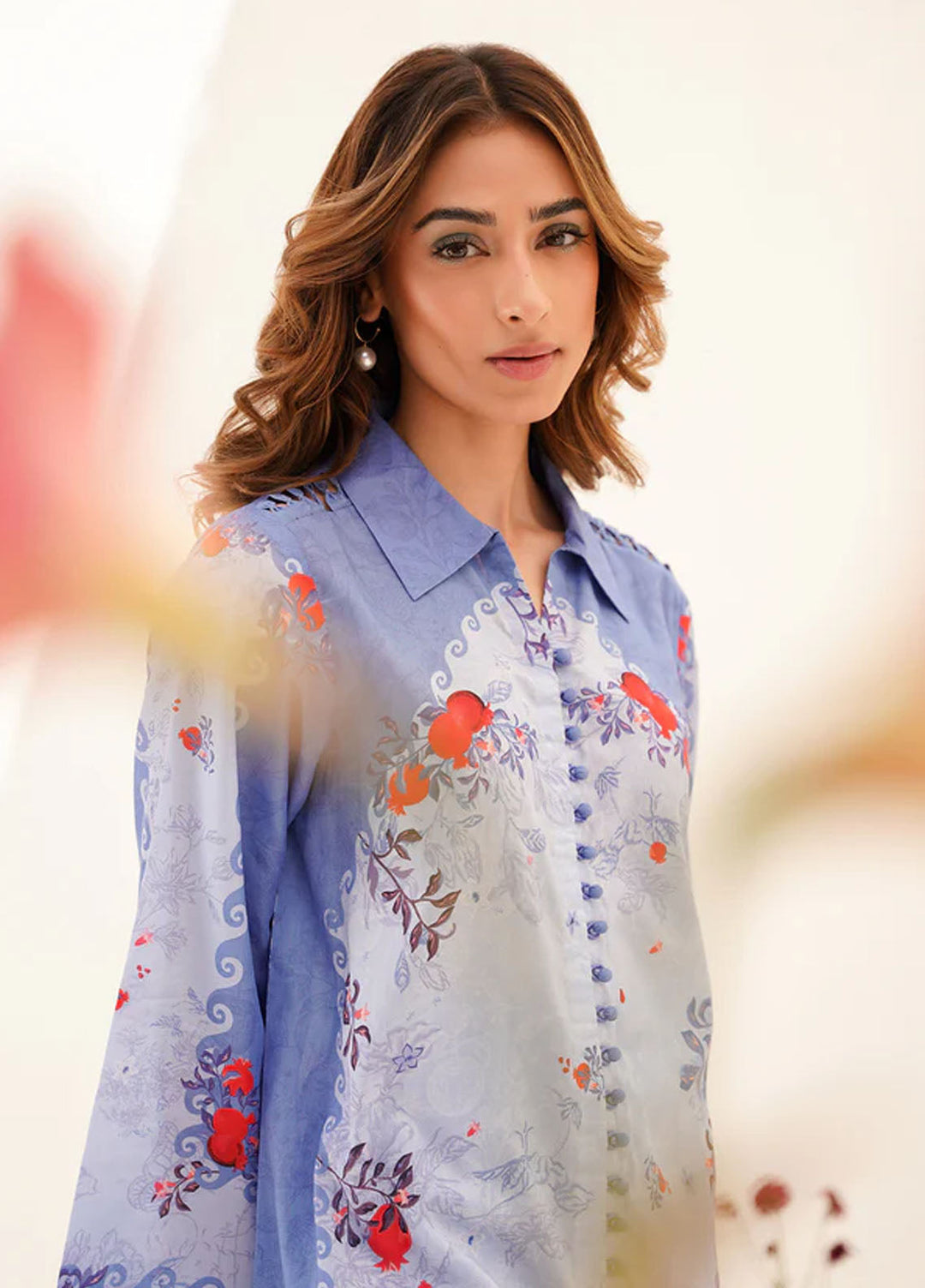 Wild Flower by Sahar Pret Printed Cambric 2 Piece Suit Pomegranate Mirage