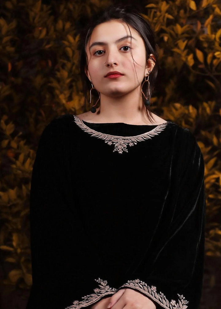 PSK Couture Pret Premium Velvet 3 Piece Suit MIDNIGHT BLACK