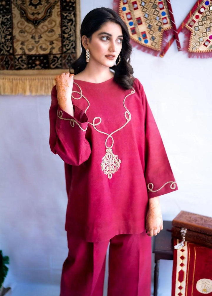 PSK Couture Pret Premium Karandi 2 Piece Suit THE FLAMINGO