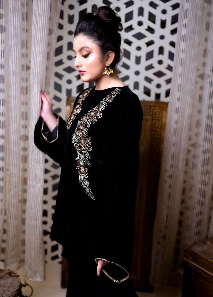 PSK Couture Pret Premium Velvet 3 Piece Suit THE RAVEN