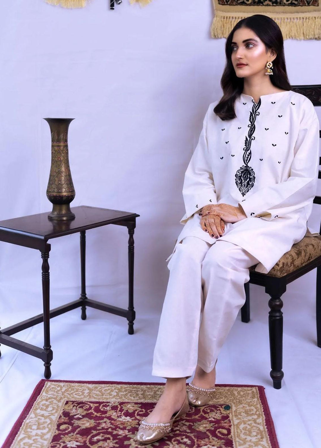 PSK Couture Pret Premium Karandi 2 Piece Suit THE SWAN