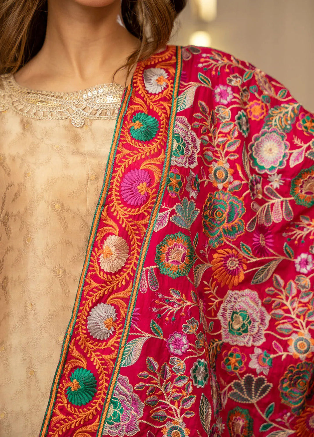 Wisaah by Zouj Katan Silk Shawl ZJ24WS Kohinoor - Winter Collection