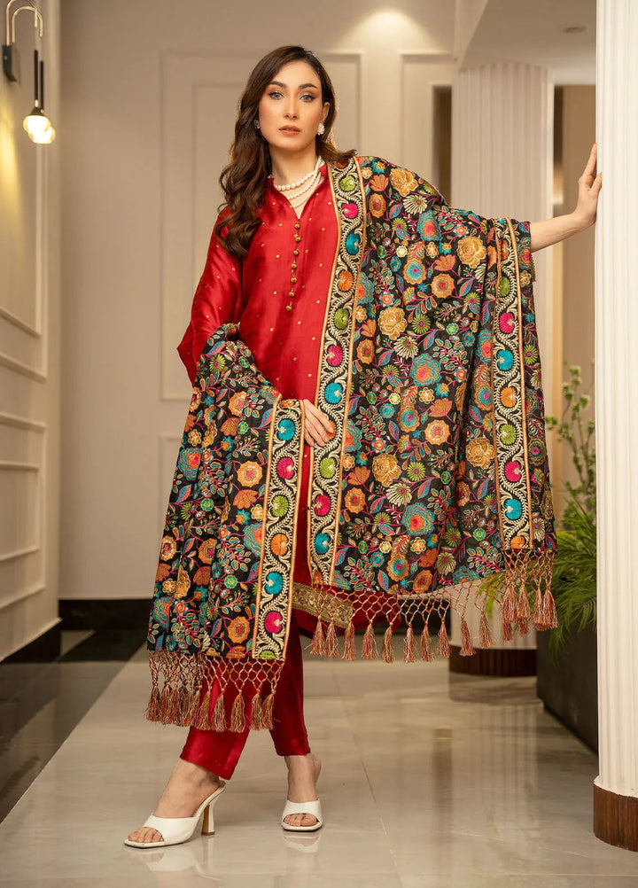 Wisaah by Zouj Katan Silk Shawl ZJ24WS Rang-e-Bahar - Winter Collection