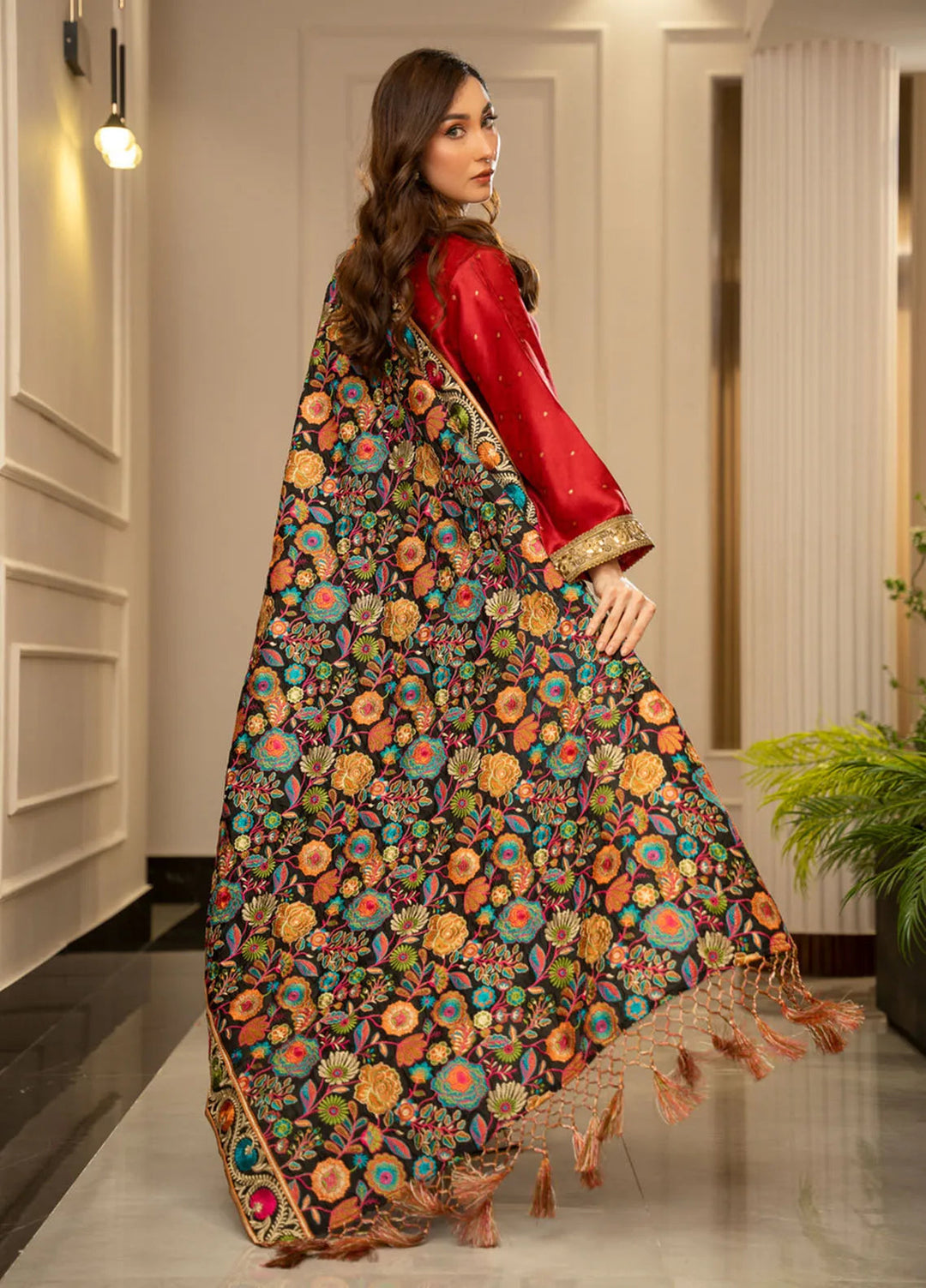 Wisaah by Zouj Katan Silk Shawl ZJ24WS Rang-e-Bahar - Winter Collection