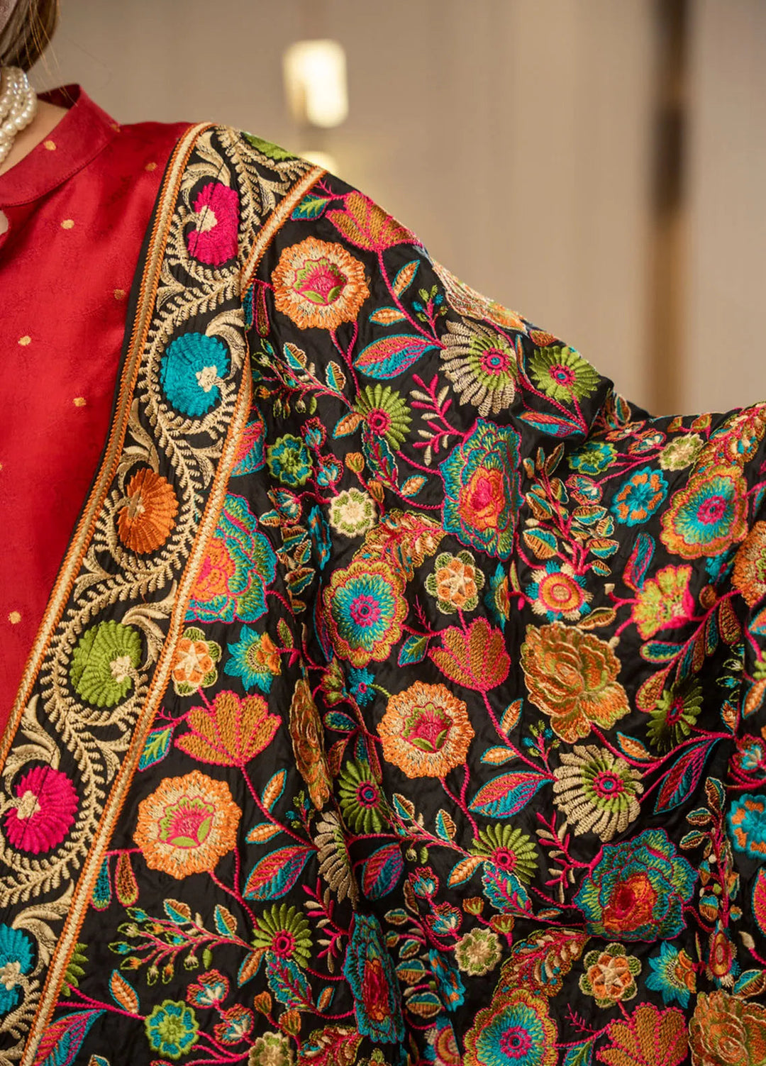 Wisaah by Zouj Katan Silk Shawl ZJ24WS Rang-e-Bahar - Winter Collection