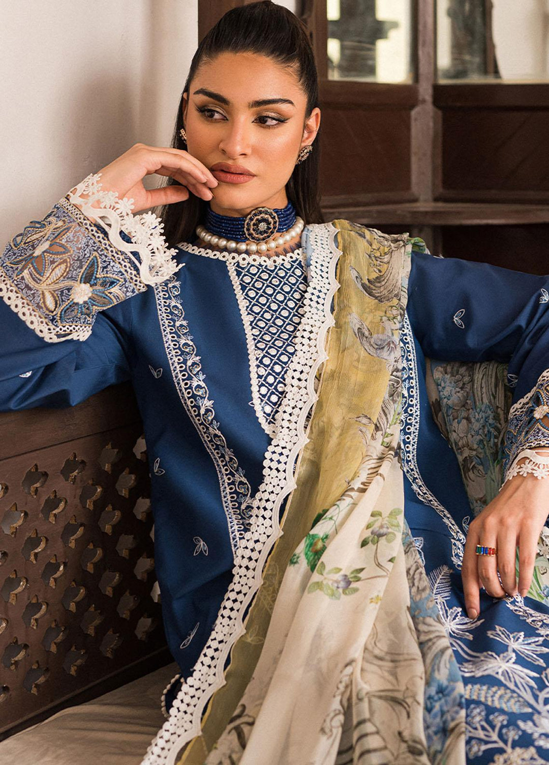 Wisteria By Roheenaz Embroidered Lawn Suits Unstitched 3 Piece RNZ23W RUNSS23021B Anahita - Spring / Summer Collection