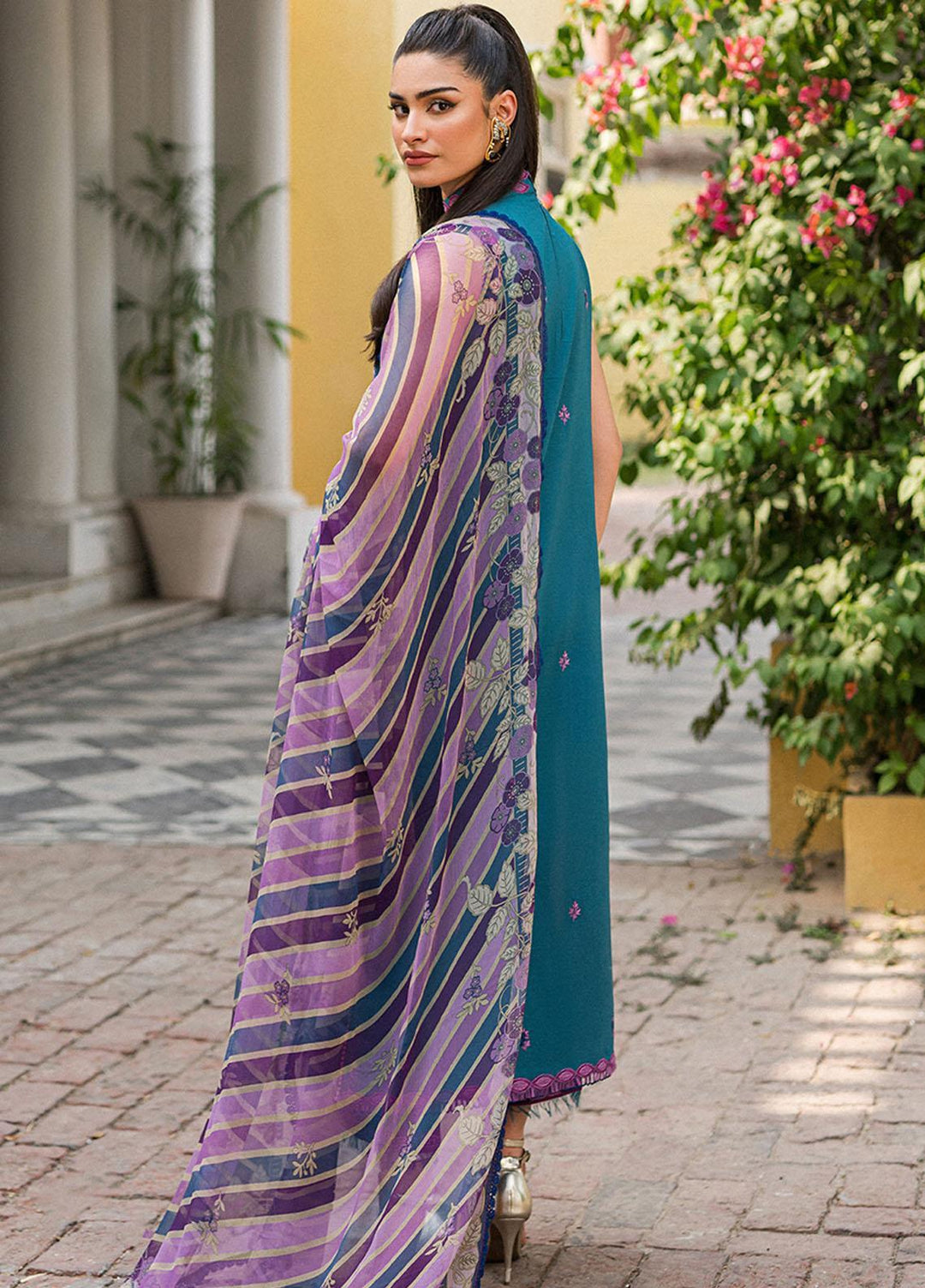 Wisteria By Roheenaz Embroidered Lawn Suits Unstitched 3 Piece RNZ23W RUNSS23022B Shirin - Spring / Summer Collection