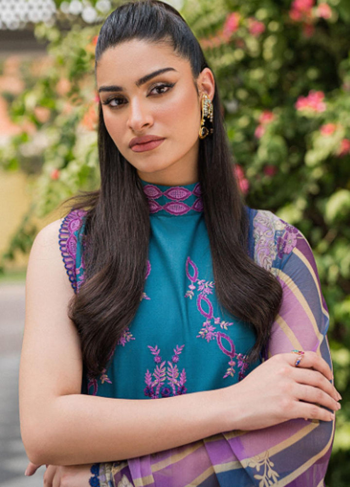 Wisteria By Roheenaz Embroidered Lawn Suits Unstitched 3 Piece RNZ23W RUNSS23022B Shirin - Spring / Summer Collection