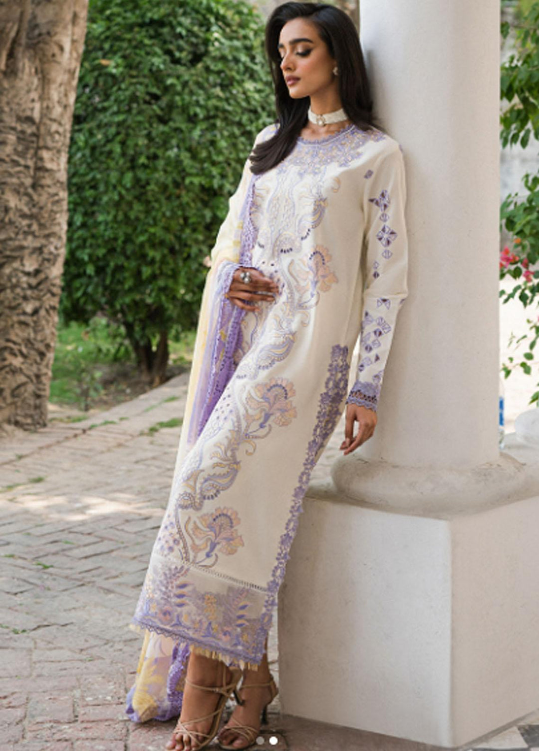 Wisteria By Roheenaz Embroidered Lawn Suits Unstitched 3 Piece RNZ23W RUNSS23023A Fatemeh - Spring / Summer Collection