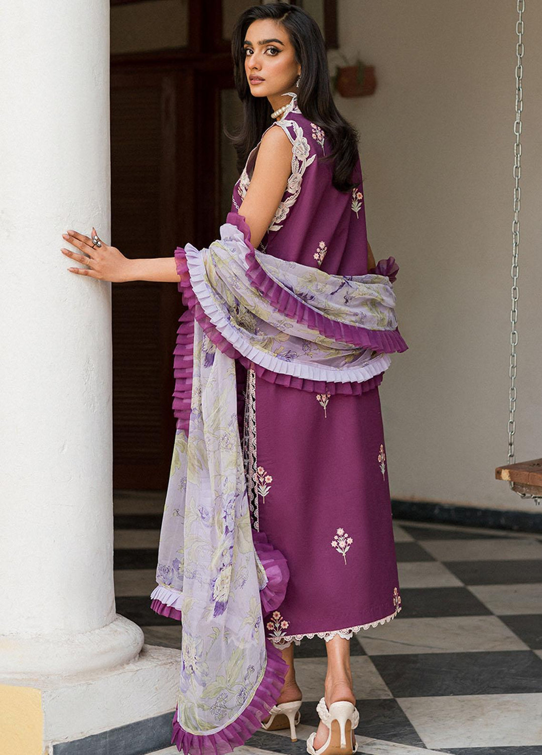 Wisteria By Roheenaz Embroidered Lawn Suits Unstitched 3 Piece RNZ23W RUNSS23026B Dilara - Spring / Summer Collection