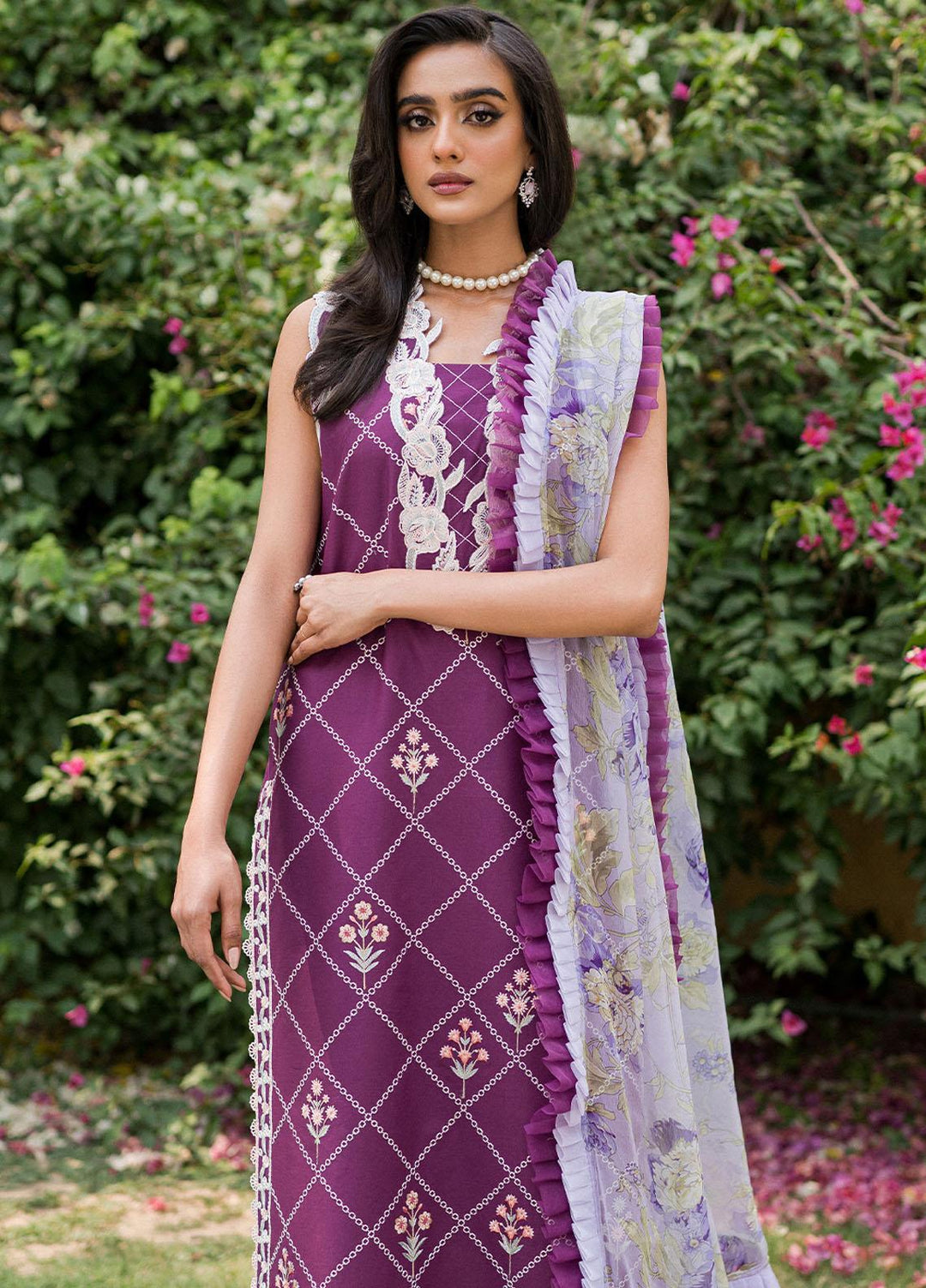 Wisteria By Roheenaz Embroidered Lawn Suits Unstitched 3 Piece RNZ23W RUNSS23026B Dilara - Spring / Summer Collection