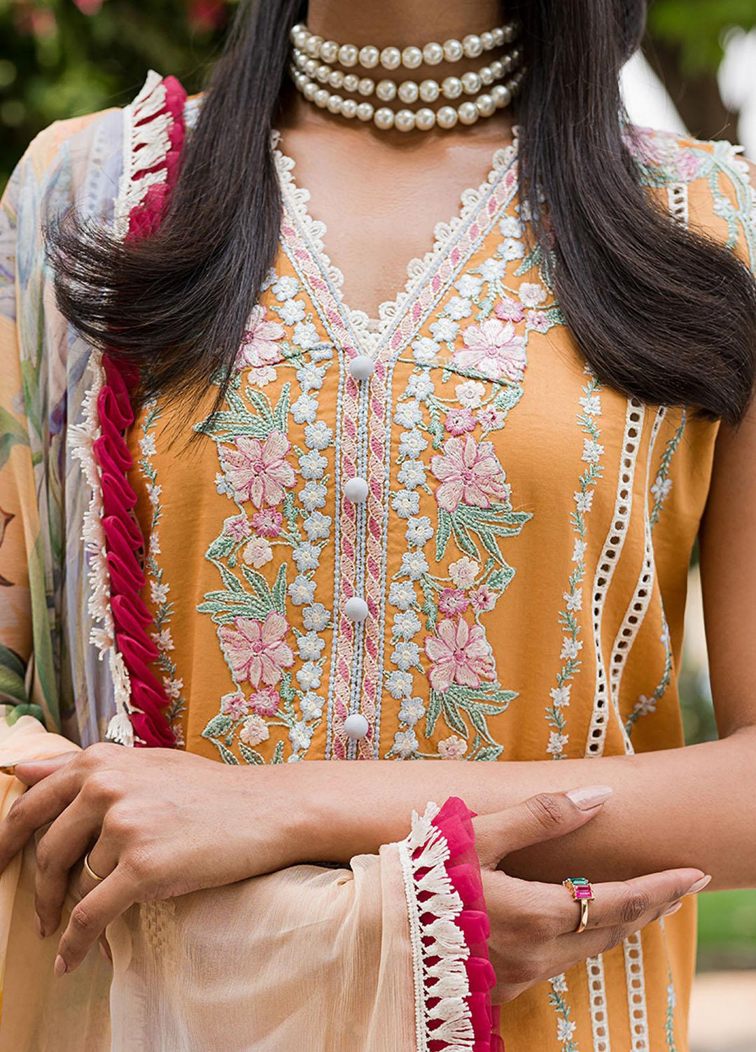 Wisteria By Roheenaz Embroidered Lawn Suits Unstitched 3 Piece RNZ23W RUNSS23027A Elaheh - Spring / Summer Collection