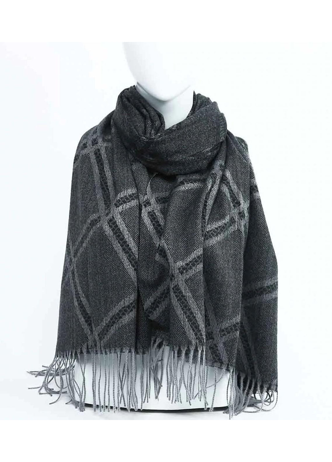 Abaya pk  Cashmere  Hijab ABA22WH GREYSCALE WOOLEN - Woolen Hijabs
