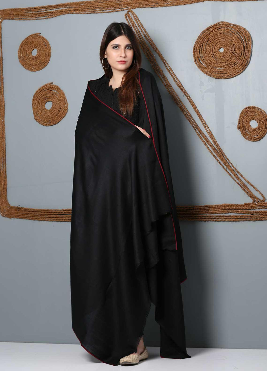 Sanaulla Exclusive Range Plain Woolen  Shawl SU21SH 334155 - Woolen Shawls