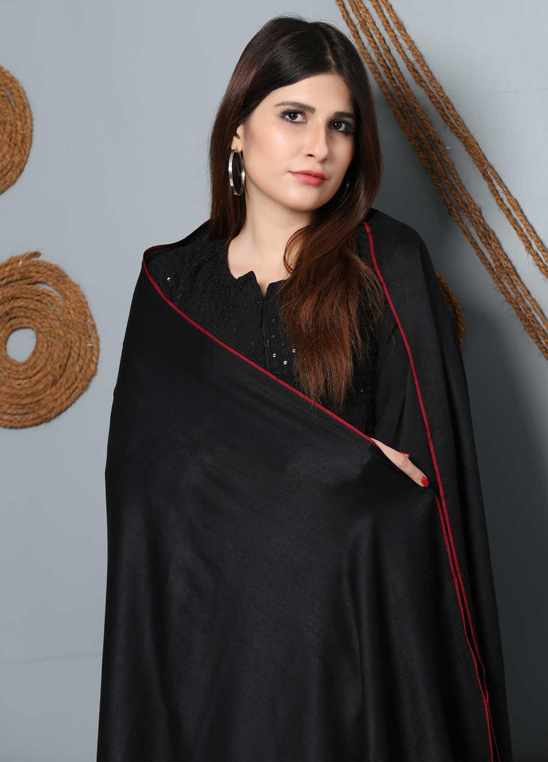 Sanaulla Exclusive Range Plain Woolen  Shawl SU21SH 334155 - Woolen Shawls