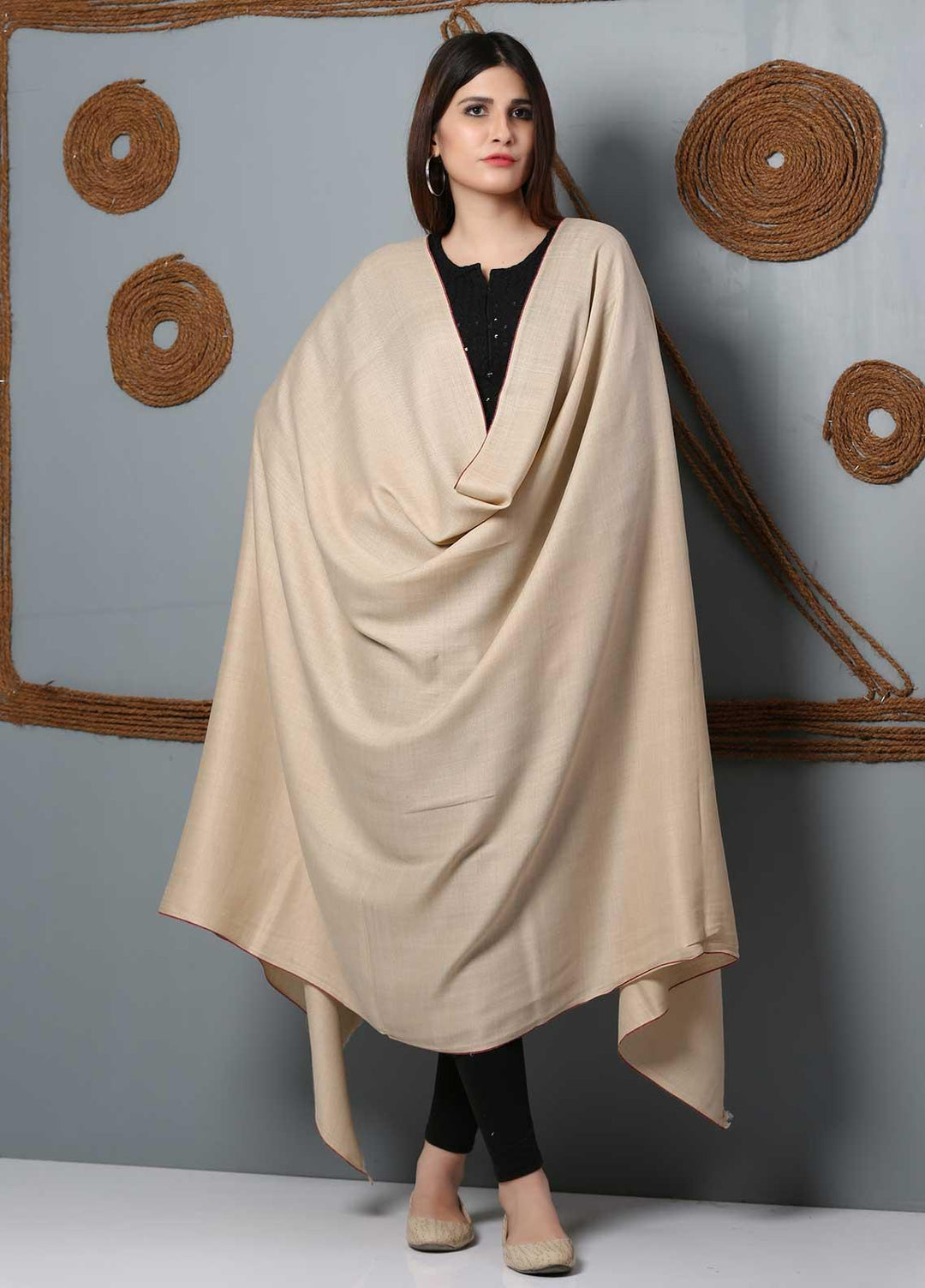 Sanaulla Exclusive Range Plain Woolen  Shawl SU21SH 334159 - Woolen Shawls