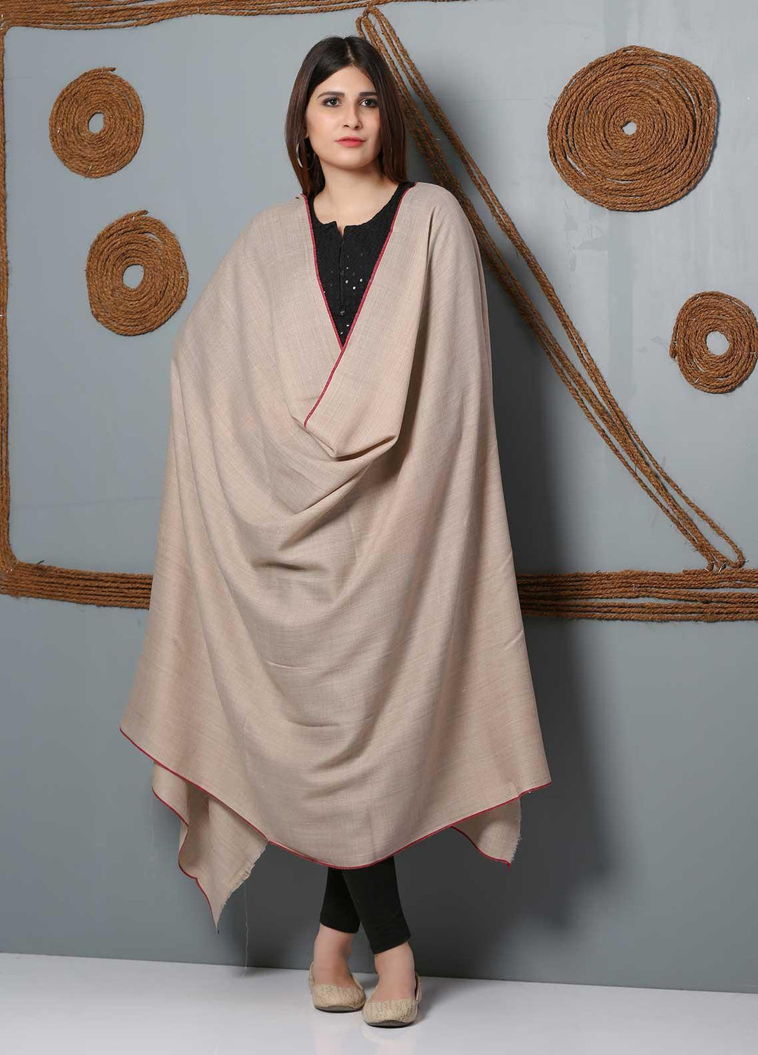 Sanaulla Exclusive Range Plain Woolen  Shawl SU21SH 334160 - Woolen Shawls