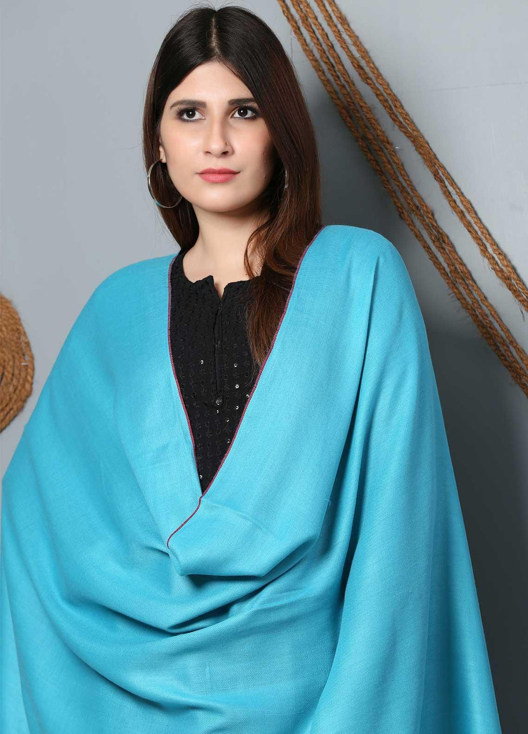 Sanaulla Exclusive Range Plain Woolen  Shawl SU21SH 334161 - Woolen Shawls