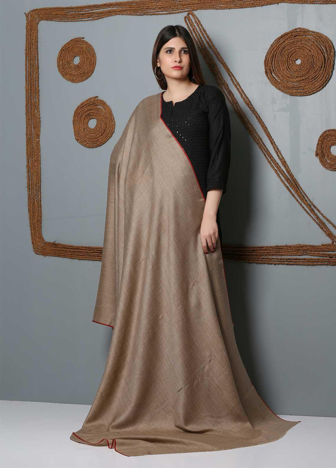 Sanaulla Exclusive Range Plain Woolen  Shawl SU21SH 334163 - Woolen Shawls