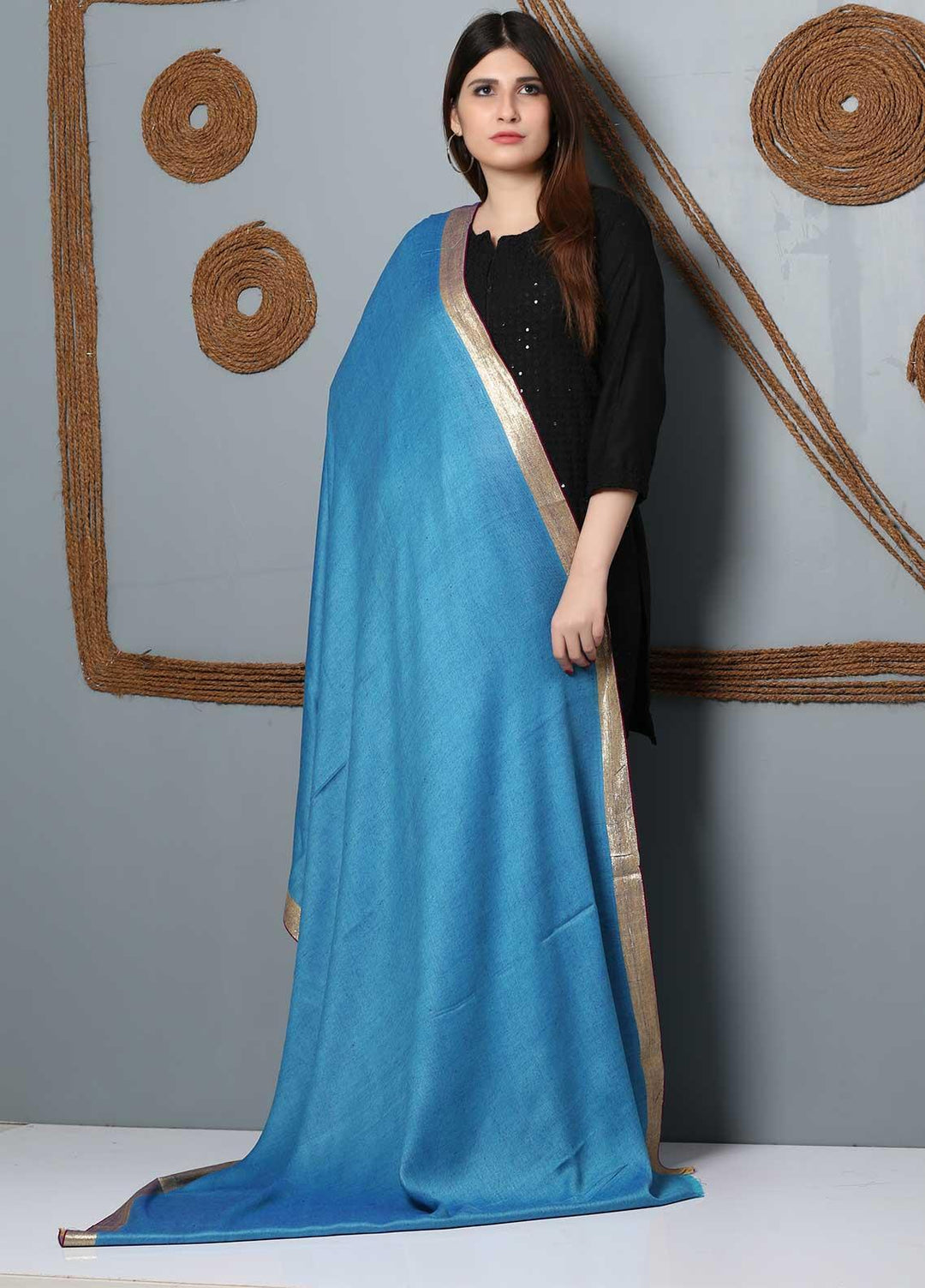 Sanaulla Exclusive Range Plain Woolen  Shawl SU21SH 334184 - Woolen Shawls