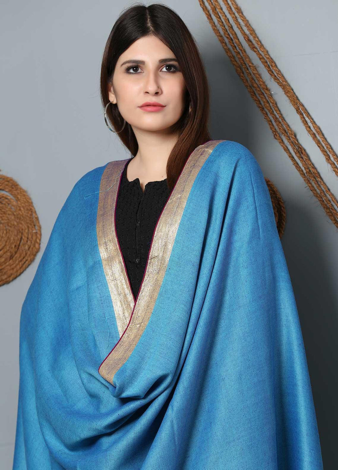 Sanaulla Exclusive Range Plain Woolen  Shawl SU21SH 334184 - Woolen Shawls