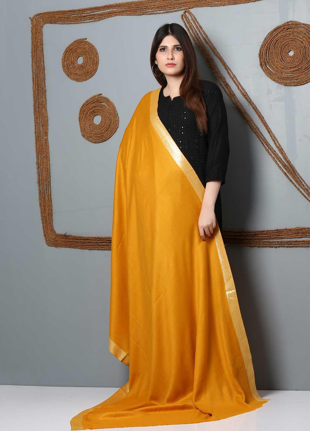 Sanaulla Exclusive Range Plain Woolen  Shawl SU21SH 334185 - Woolen Shawls