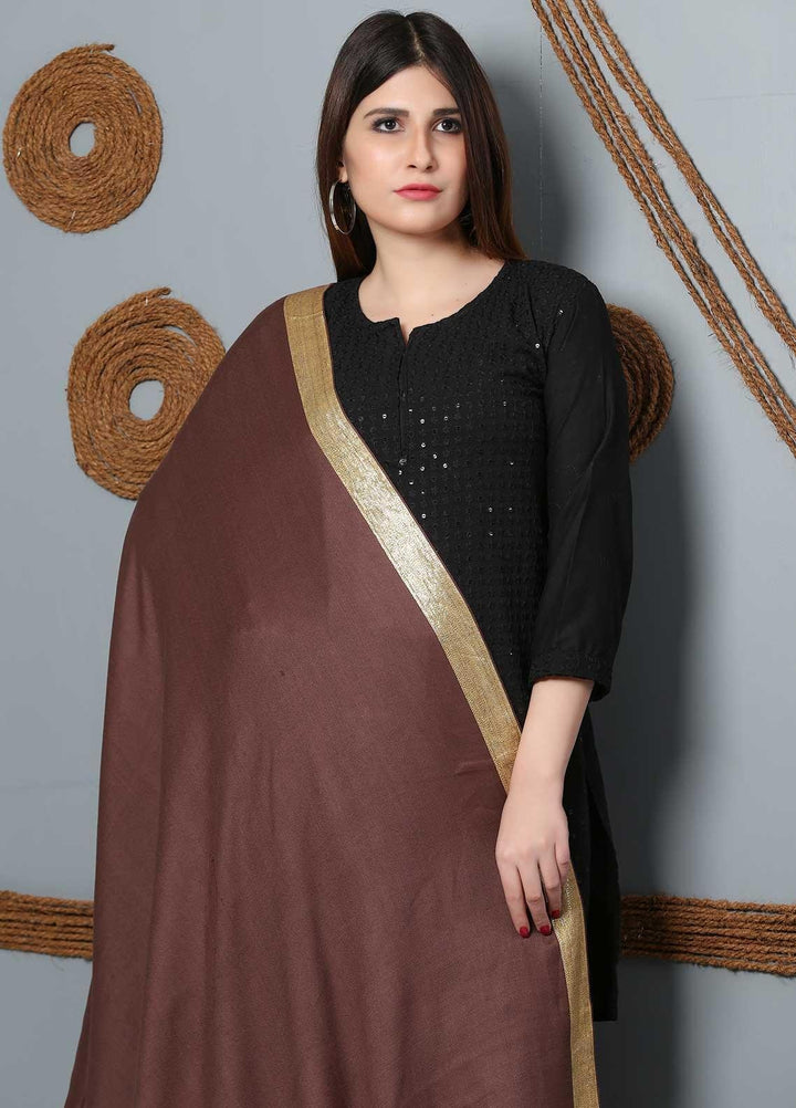Sanaulla Exclusive Range Plain Woolen  Shawl SU21SH 334186 - Woolen Shawls