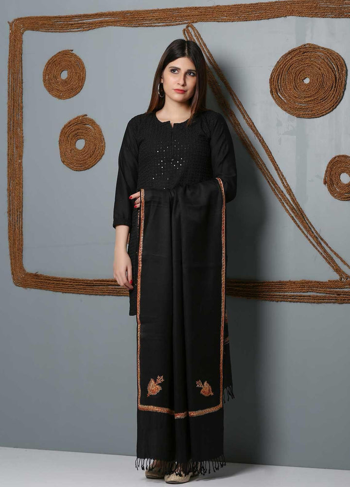 Sanaulla Exclusive Range Embroidered Woolen  Shawl SU21SH 334191 - Woolen Shawls