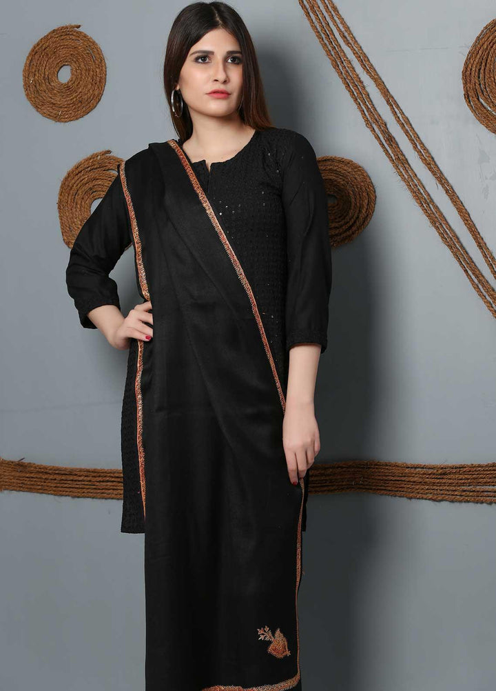 Sanaulla Exclusive Range Embroidered Woolen  Shawl SU21SH 334191 - Woolen Shawls