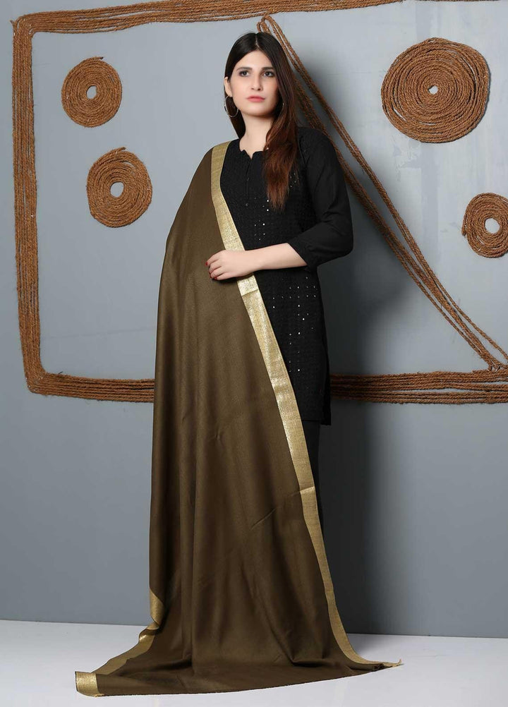 Sanaulla Exclusive Range Embroidered Woolen  Shawl SU21SH 334195 - Woolen Shawls