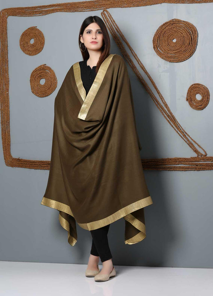 Sanaulla Exclusive Range Embroidered Woolen  Shawl SU21SH 334195 - Woolen Shawls