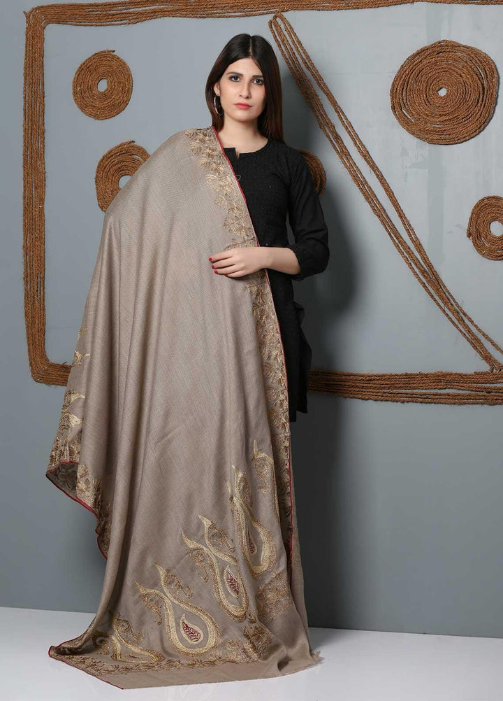 Sanaulla Exclusive Range Embroidered Woolen  Shawl SU21SH 334229 - Woolen Shawls