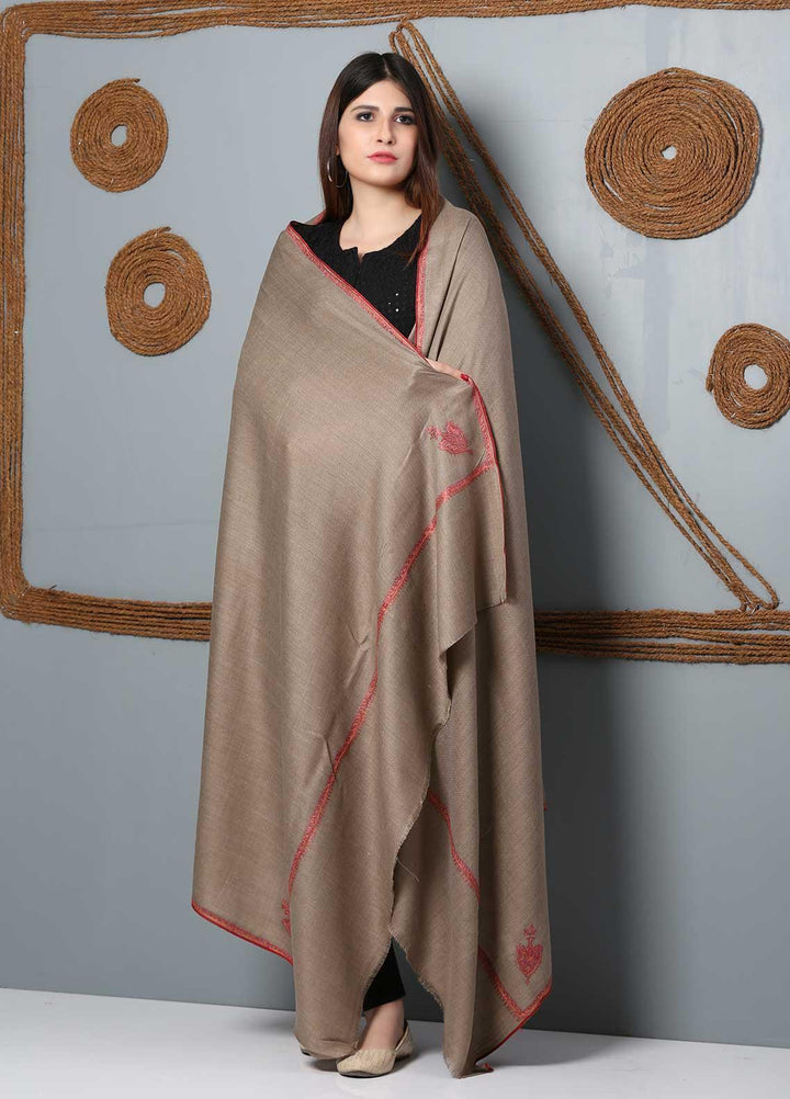 Sanaulla Exclusive Range Embroidered Woolen  Shawl SU21SH 334237 - Woolen Shawls
