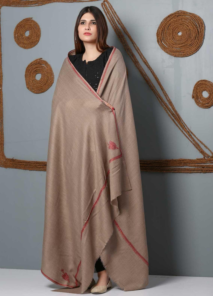 Sanaulla Exclusive Range Embroidered Woolen  Shawl SU21SH 334238 - Woolen Shawls