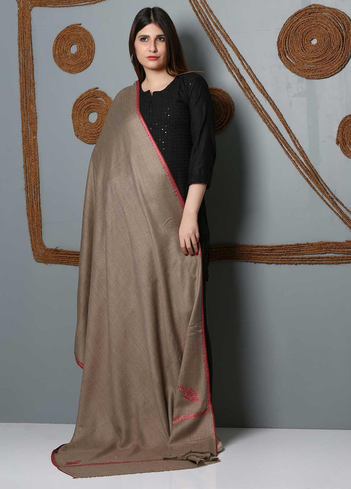 Sanaulla Exclusive Range Embroidered Woolen  Shawl SU21SH 334239 - Woolen Shawls