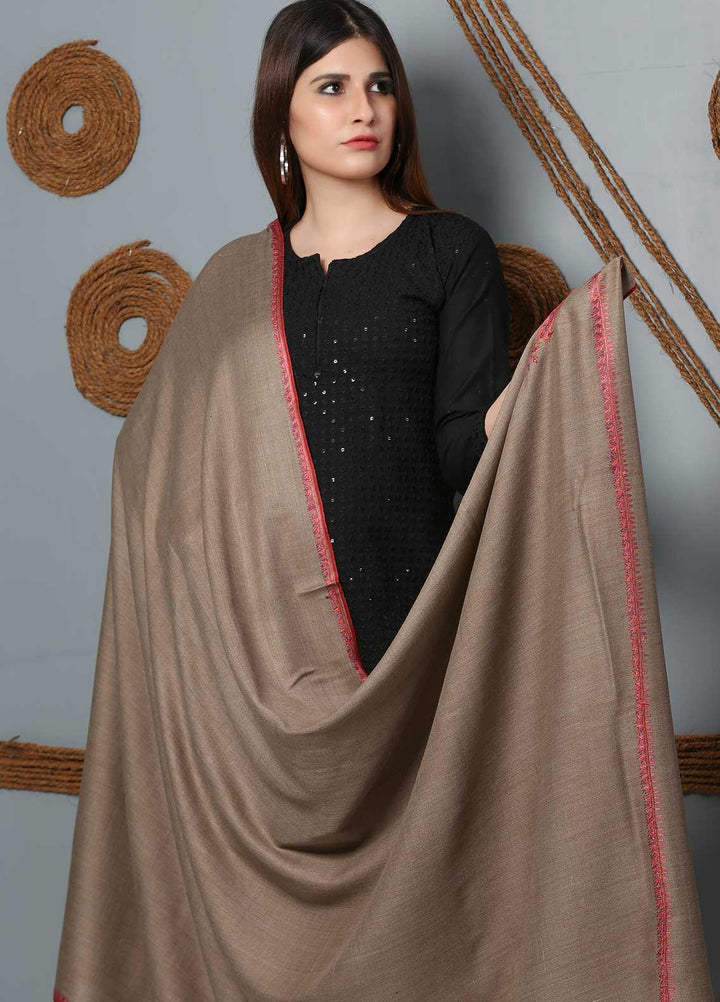 Sanaulla Exclusive Range Embroidered Woolen  Shawl SU21SH 334239 - Woolen Shawls