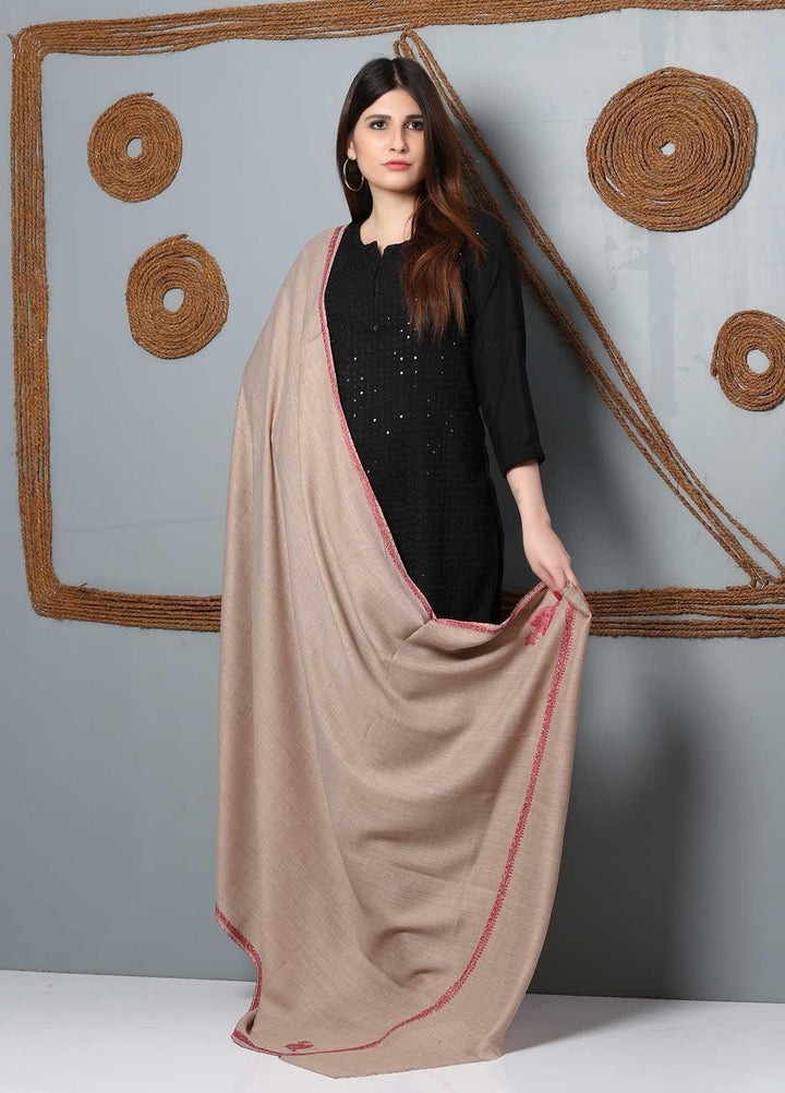 Sanaulla Exclusive Range Embroidered Woolen  Shawl SU21SH 334240 - Woolen Shawls