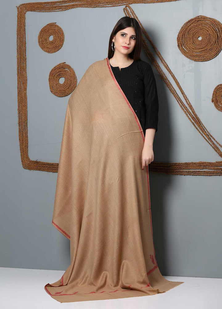 Sanaulla Exclusive Range Embroidered Woolen  Shawl SU21SH 334242 - Woolen Shawls