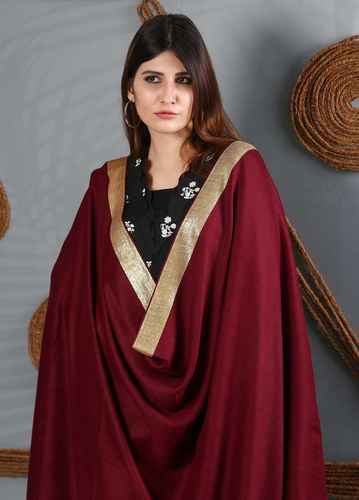 Sanaulla Exclusive Range Embroidered Woolen  Shawl SU21WS 334177 - Woolen Shawls