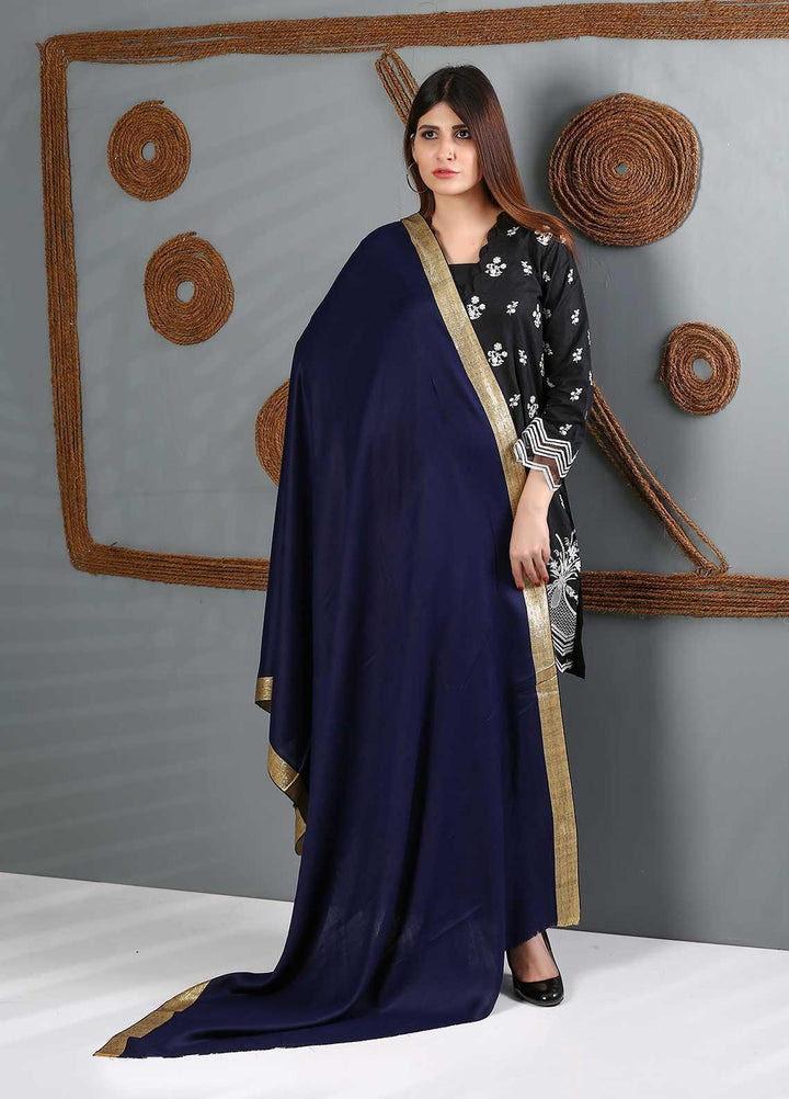 Sanaulla Exclusive Range Embroidered Woolen  Shawl SU21WS 334182 - Woolen Shawls