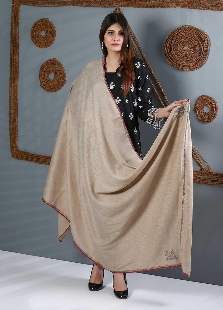 Sanaulla Exclusive Range Embroidered Woolen  Shawl SU21WS 334201 - Woolen Shawls