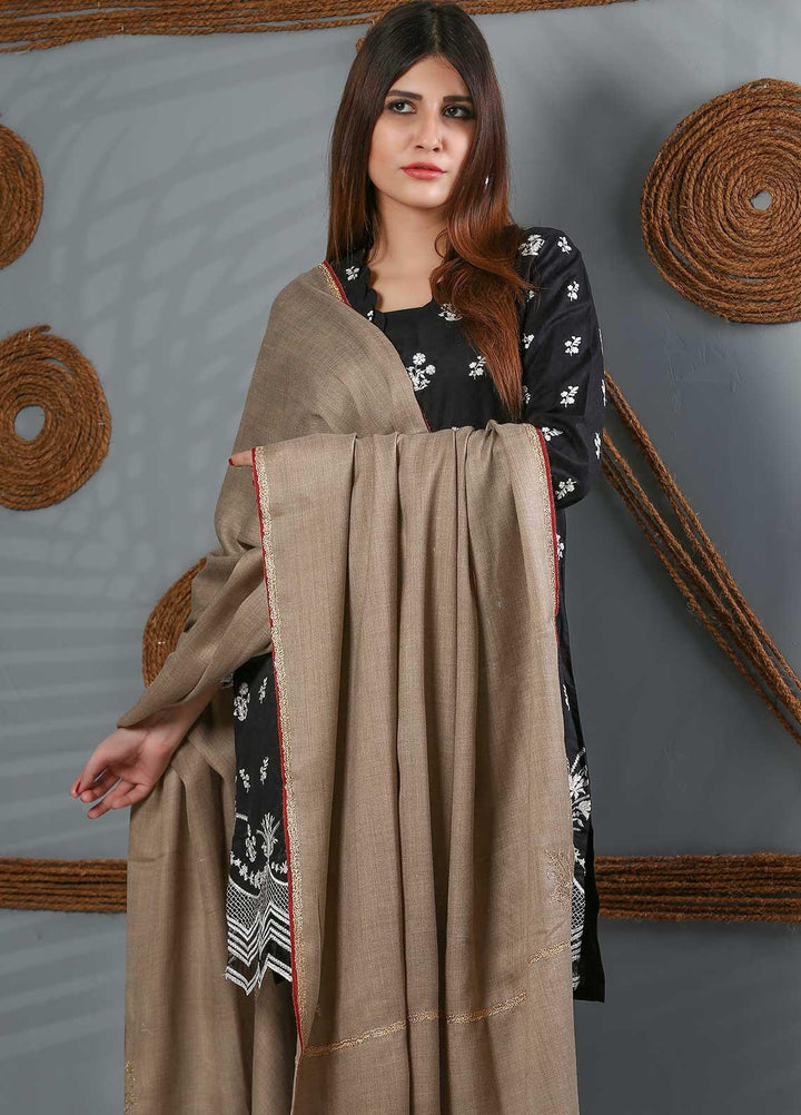 Sanaulla Exclusive Range Embroidered Woolen  Shawl SU21WS 334202 - Woolen Shawls